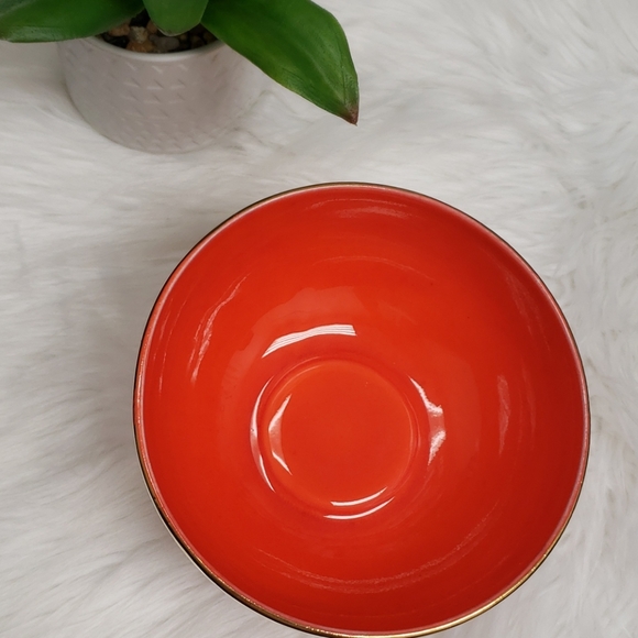 Orange pedestal bowl - Picture 5 of 8